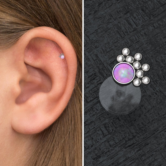 Flat Back Cartilage Earring Stud Bioflex - TitaniumFashion