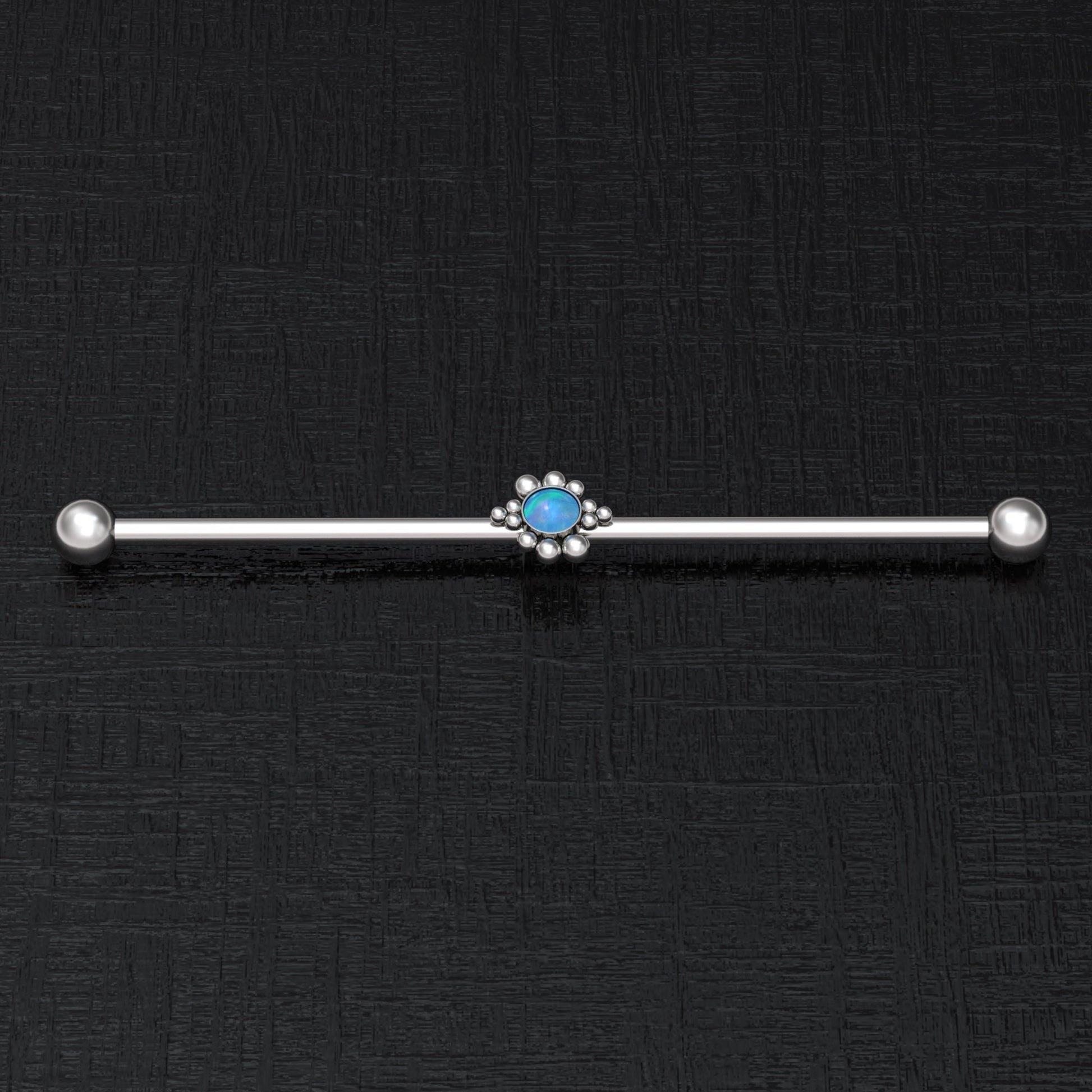 Surgical Steel Industrial Barbell 14g - TitaniumFashion
