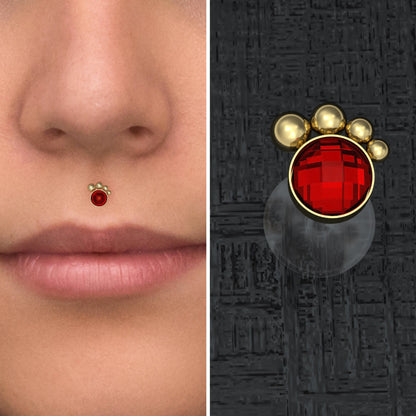 Lip Ring CZ - TitaniumFashion