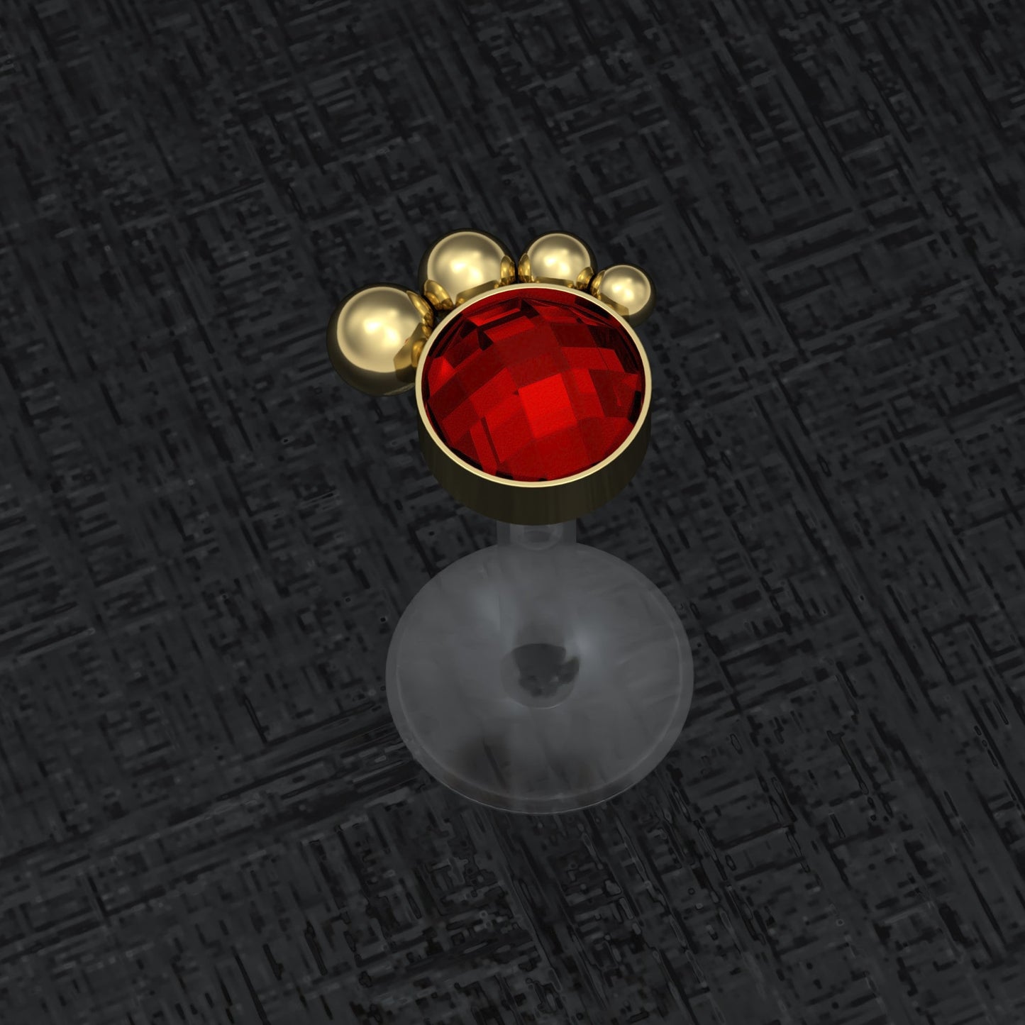 Lip Ring CZ - TitaniumFashion