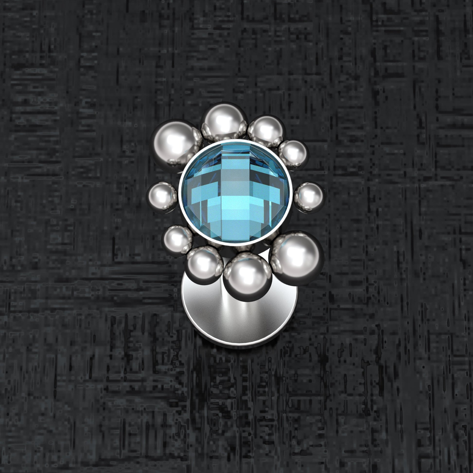 Lip Ring CZ - TitaniumFashion