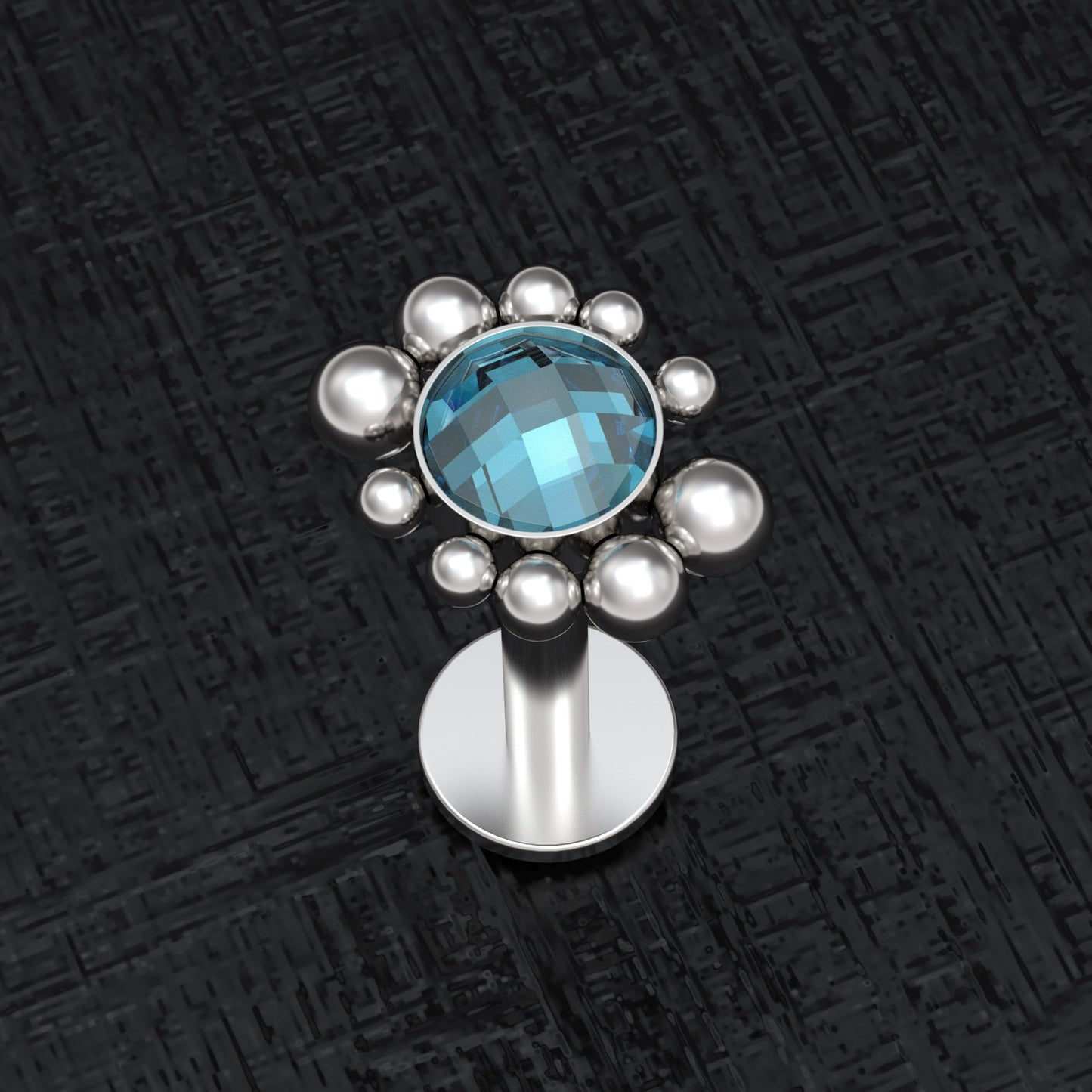 Lip Ring CZ - TitaniumFashion