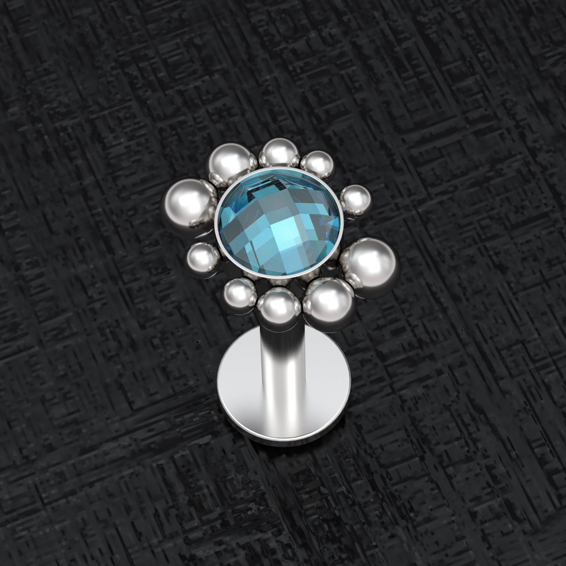 Lip Ring CZ - TitaniumFashion