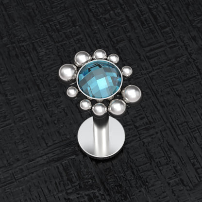 Lip Ring CZ - TitaniumFashion