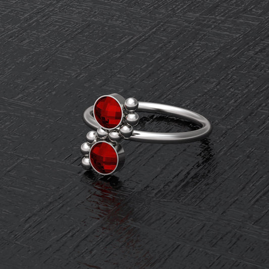 Surgical Steel Nose Hoop CZ - TitaniumFashion