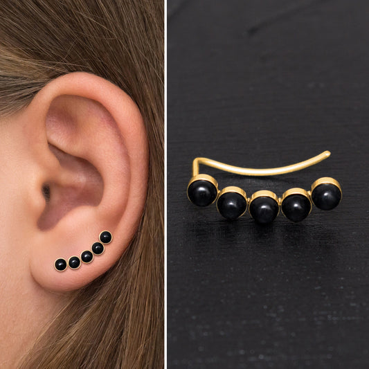 Climbing Earrings Surgical Steel - TitaniumFashion