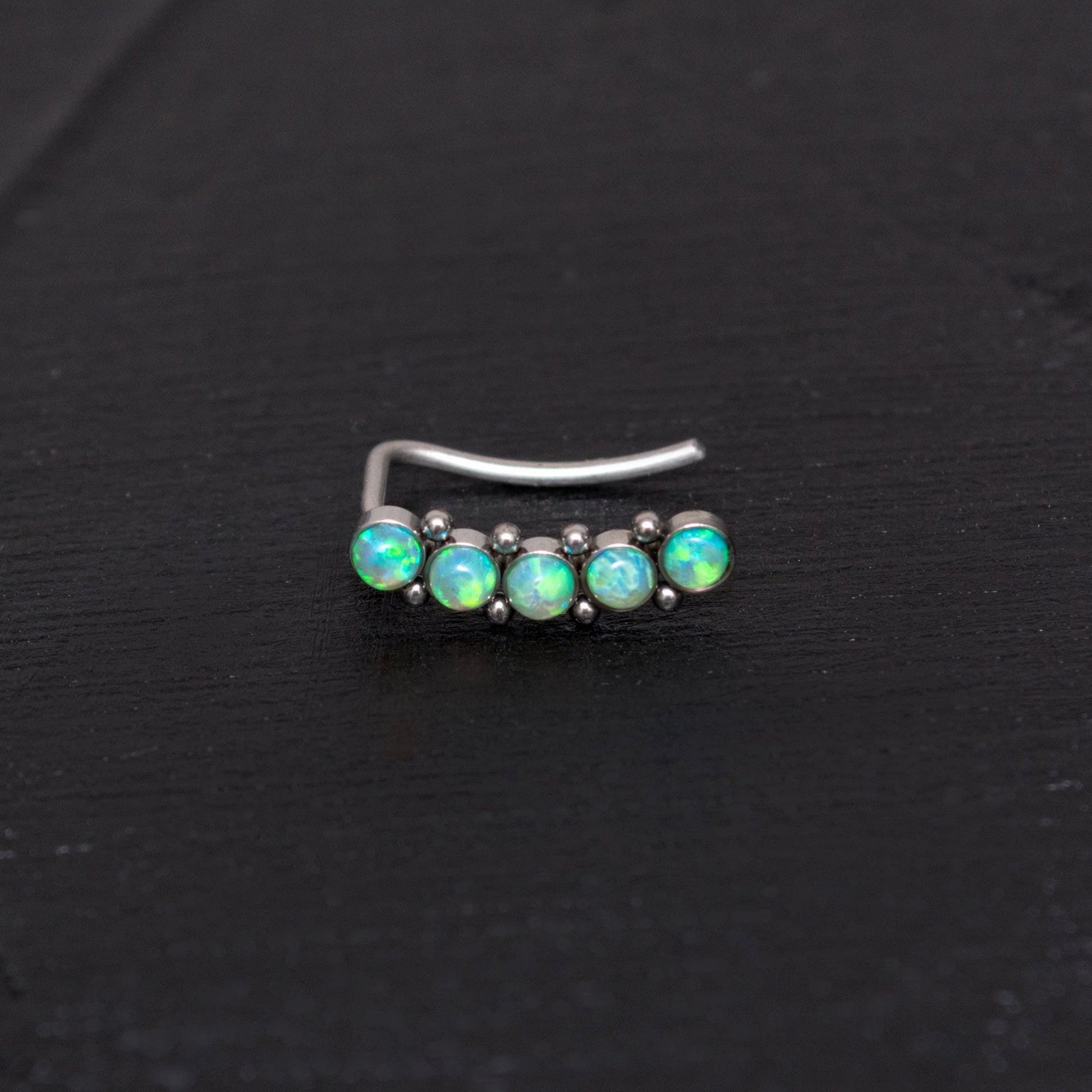 Opal Ear Climber Earrings Surgical Steel - TitaniumFashion