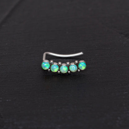 Opal Ear Climber Earrings Surgical Steel - TitaniumFashion