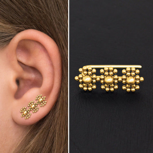 Climbing Ear Cuff Earrings Surgical Steel - TitaniumFashion