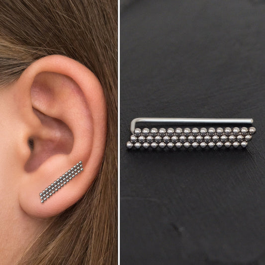 Ear Climber Earrings Surgical Steel - TitaniumFashion