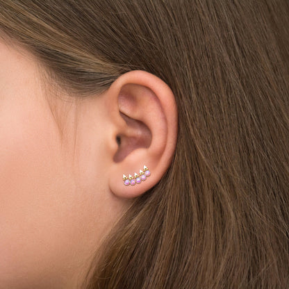 Surgical Steel Ear Crawler Opal - TitaniumFashion