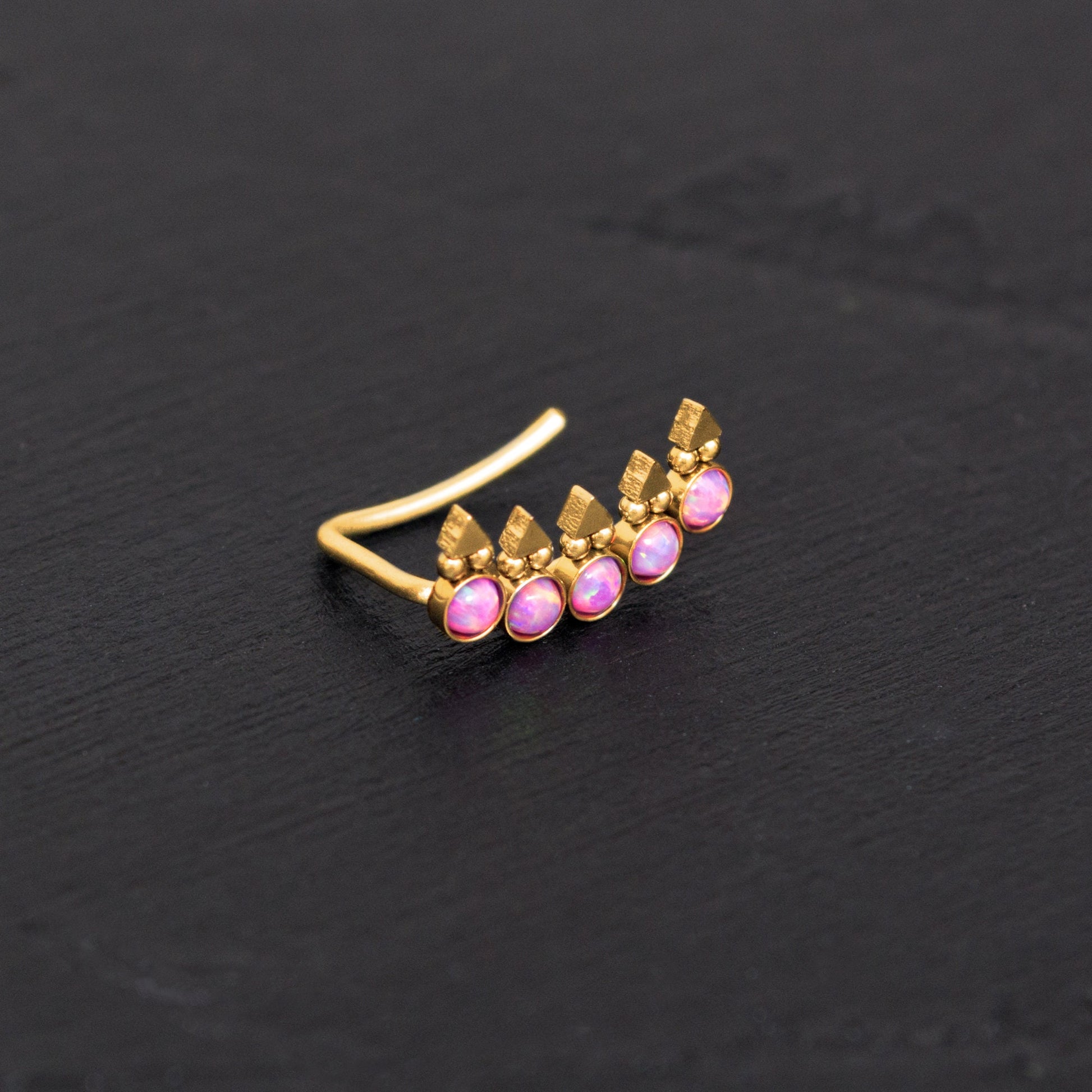 Surgical Steel Ear Crawler Opal - TitaniumFashion