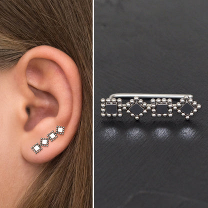 Surgical Steel Ear Crawler Earrings - TitaniumFashion