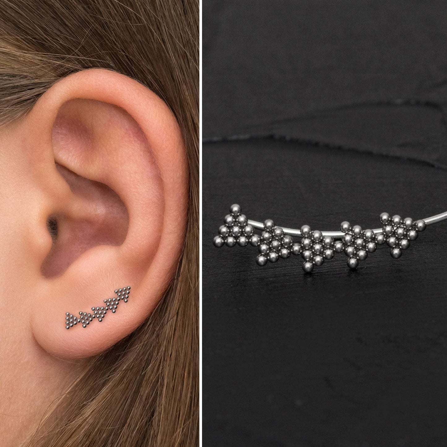 Surgical Steel Ear Crawler Earrings - TitaniumFashion