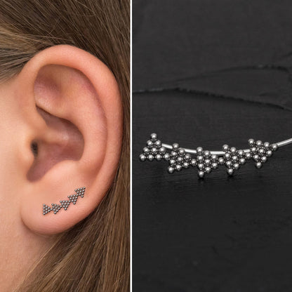 Surgical Steel Ear Crawler Earrings - TitaniumFashion