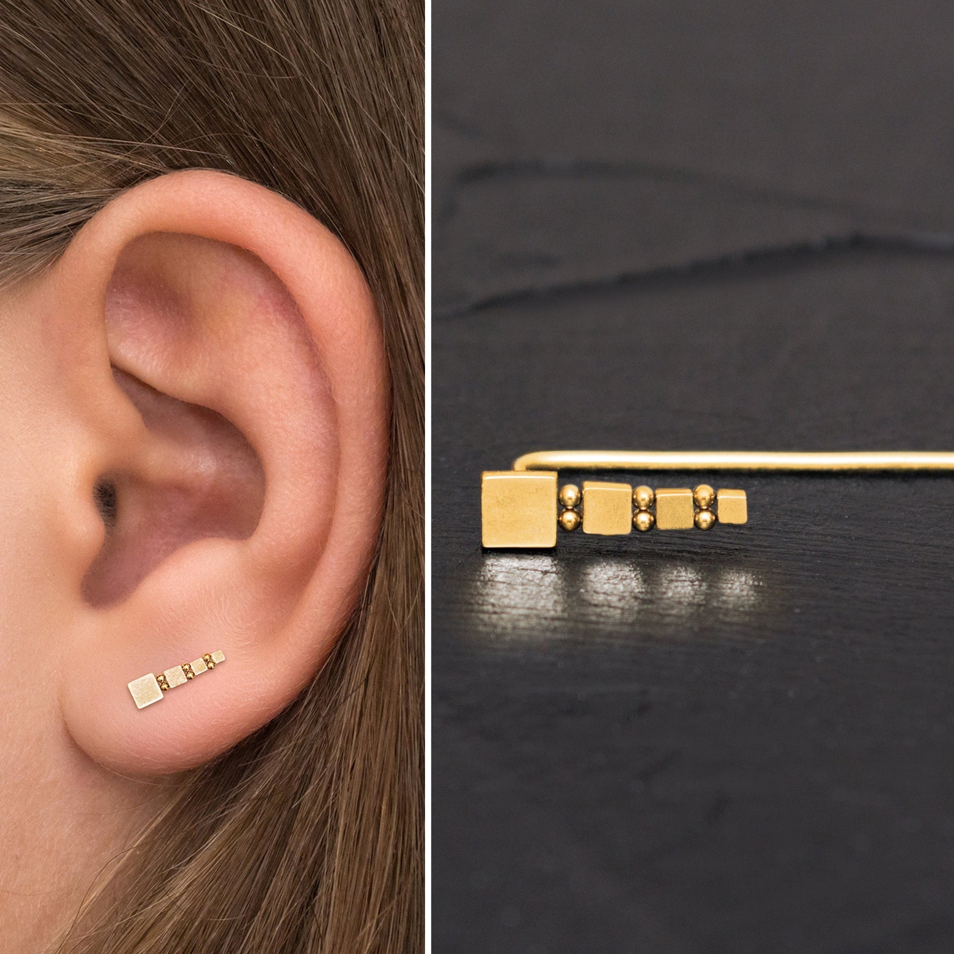 Surgical Steel Ear Crawler Earrings - TitaniumFashion