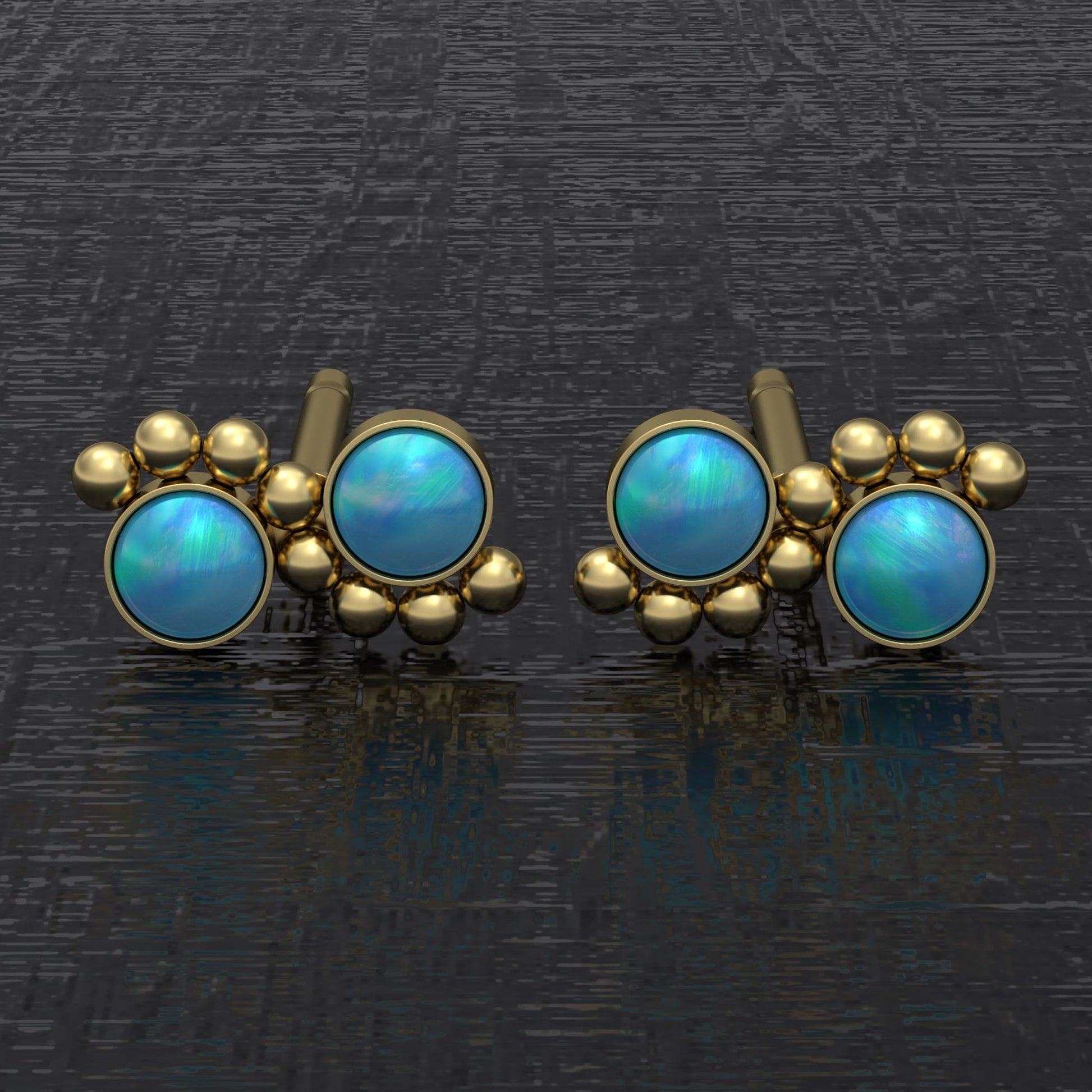 Minimalist Stud Earrings Opal - TitaniumFashion