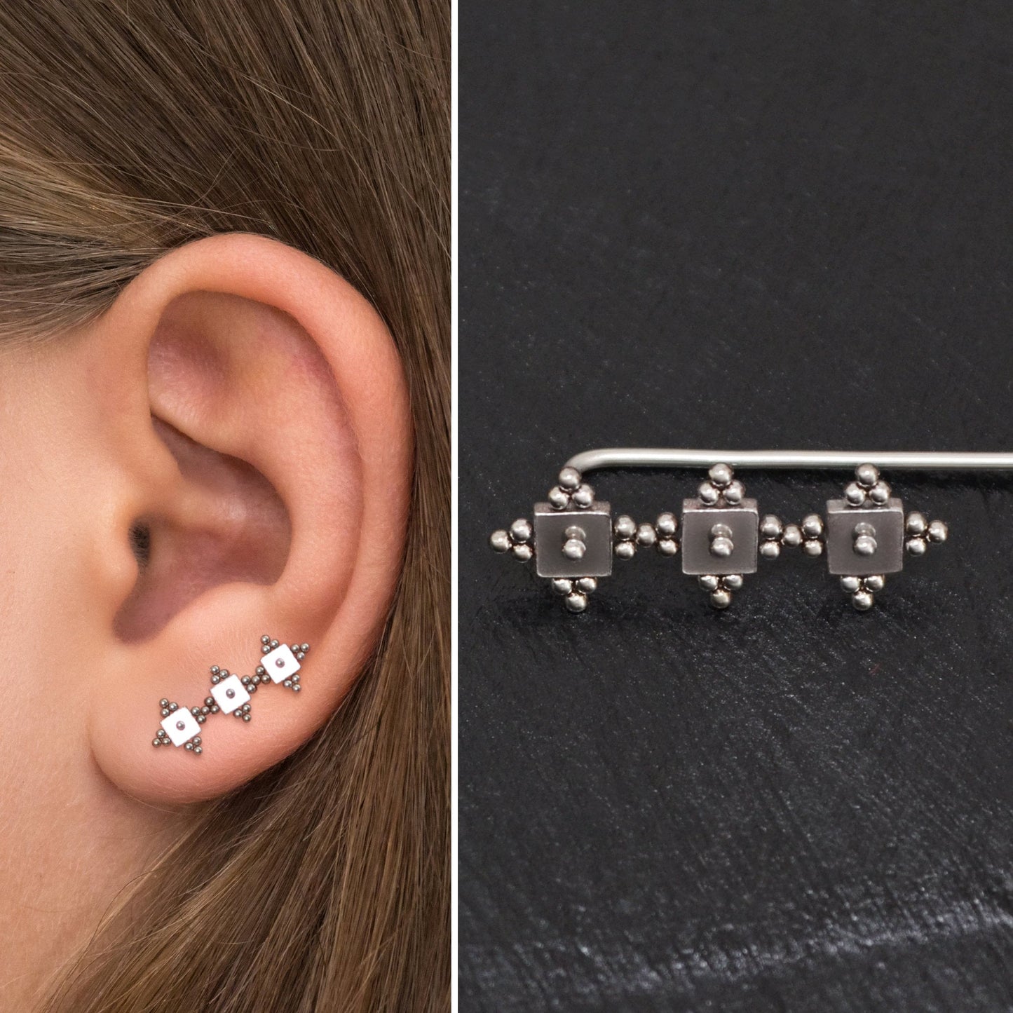 Climbing Ear Cuff Earrings Surgical Steel - TitaniumFashion