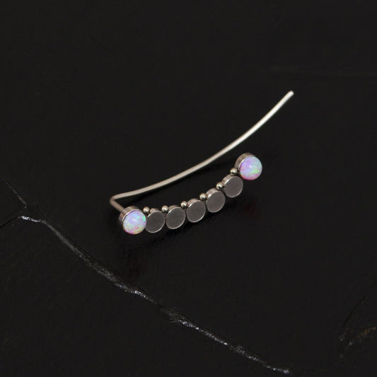 Surgical Steel Ear Crawler Opal - TitaniumFashion