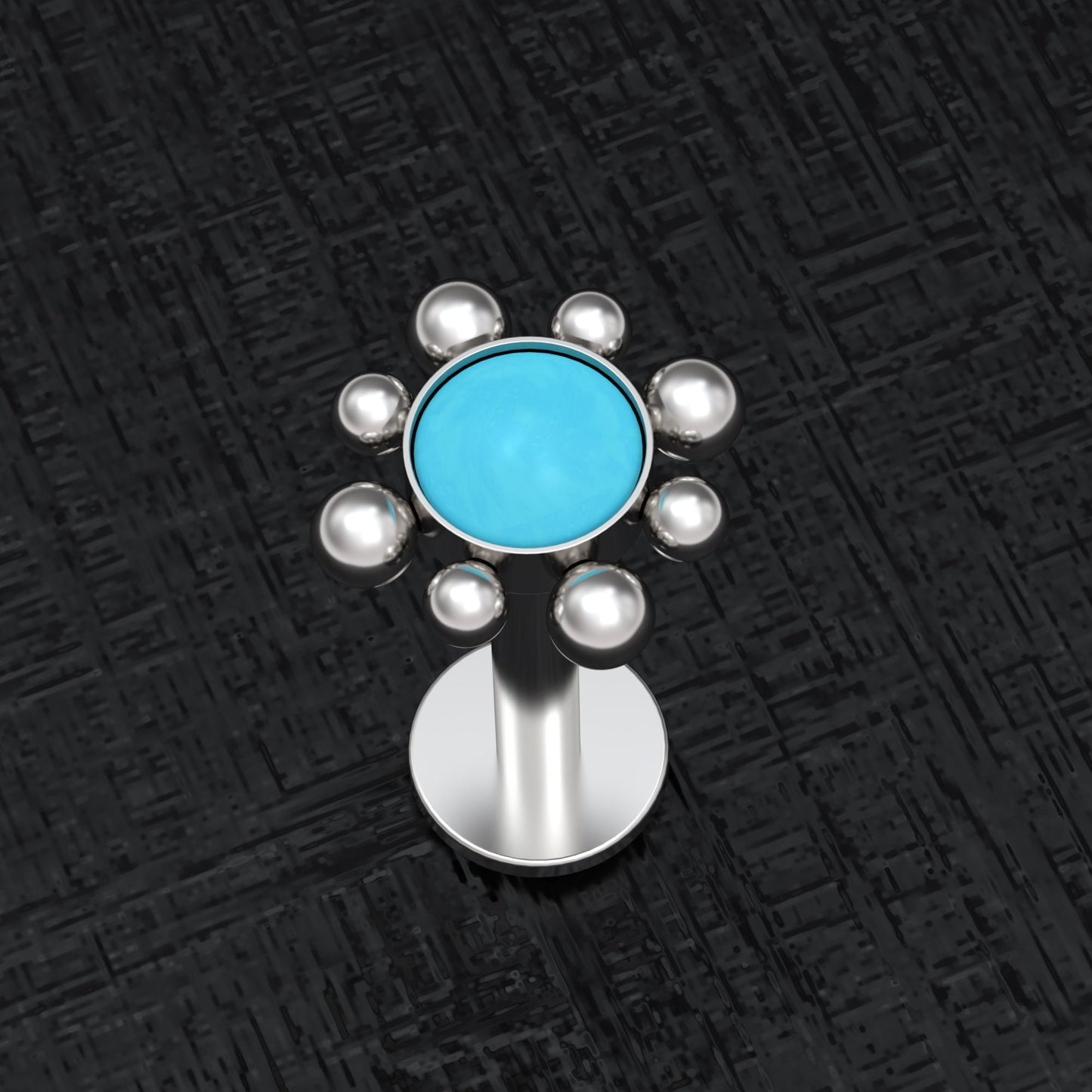 Turquoise Lip Piercing Surgical Steel - TitaniumFashion