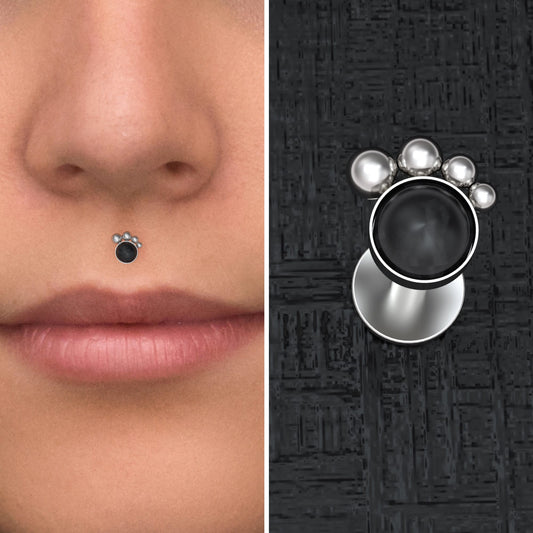 Surgical Steel Medusa Lip Piercing - TitaniumFashion