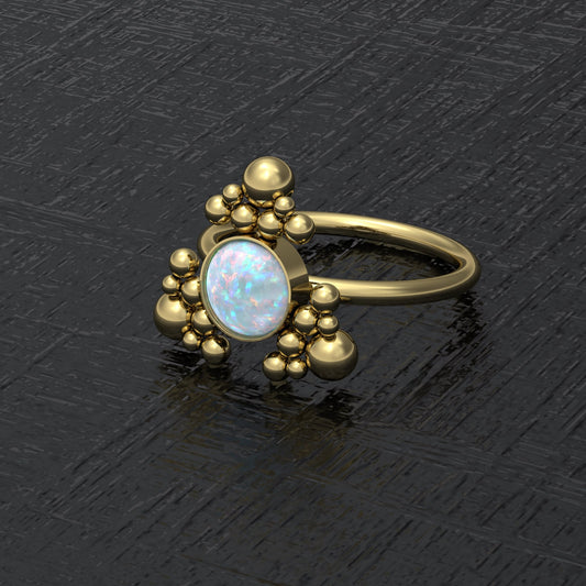 Surgical Steel Nose Hoop Opal - TitaniumFashion