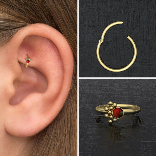 Surgical Steel Conch Piercing - TitaniumFashion