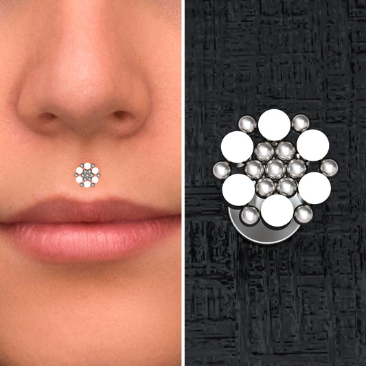 Surgical Steel Lip Ring - TitaniumFashion