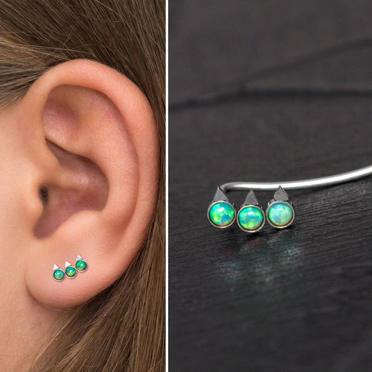 Up The Ear Earrings Surgical Steel - TitaniumFashion