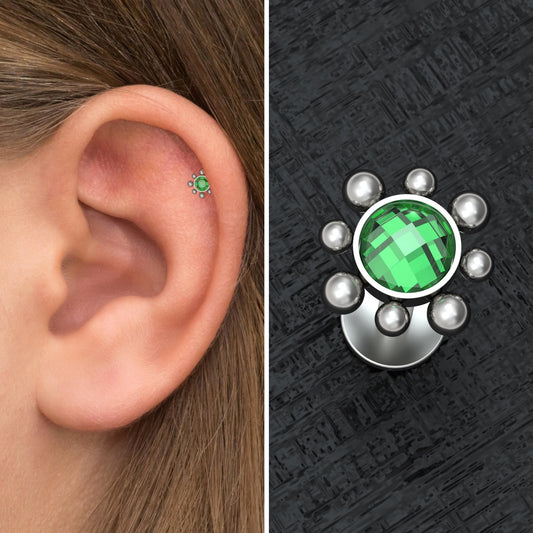 CZ Cartilage Piercing Titanium - TitaniumFashion