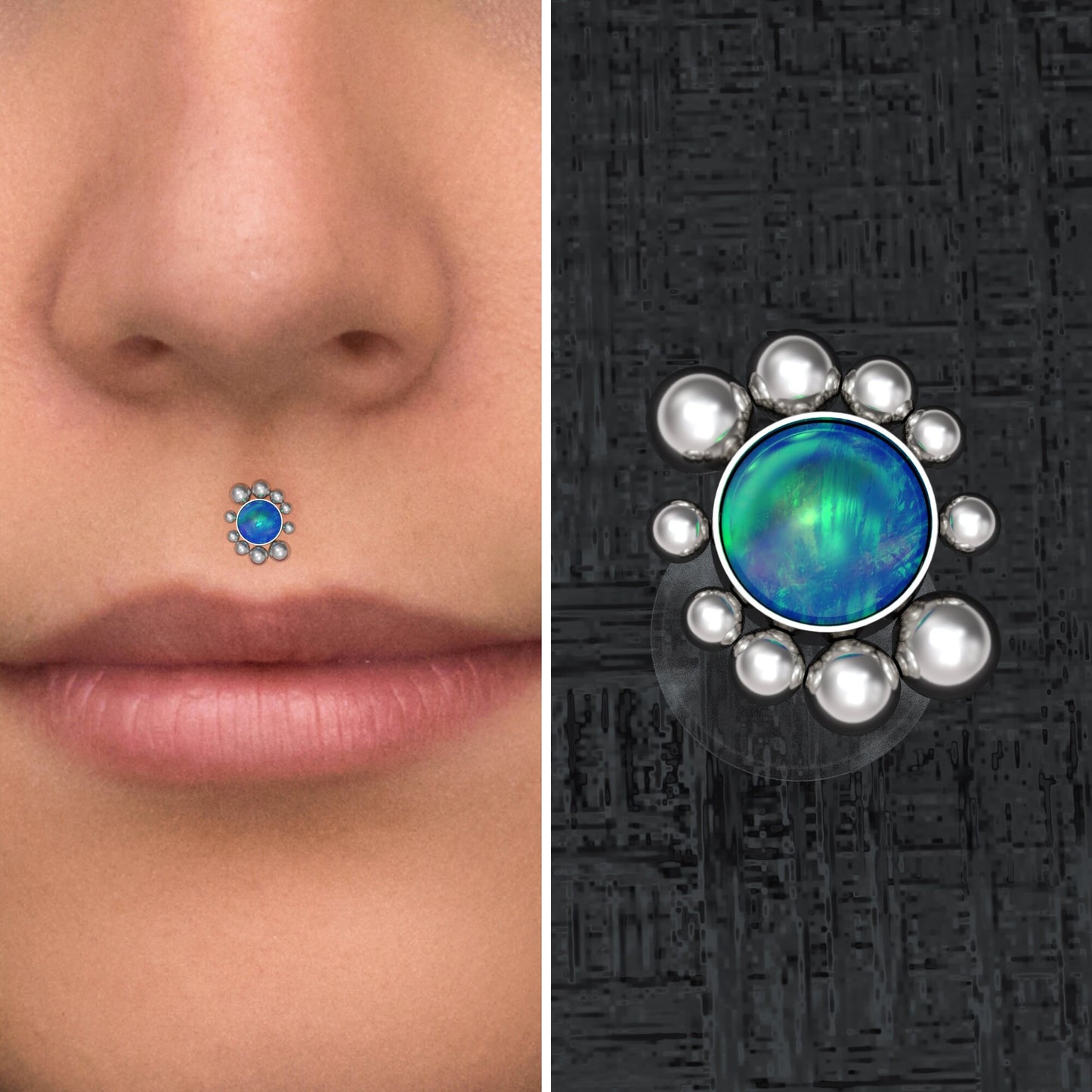 Bioflex Lip Ring Opal - TitaniumFashion