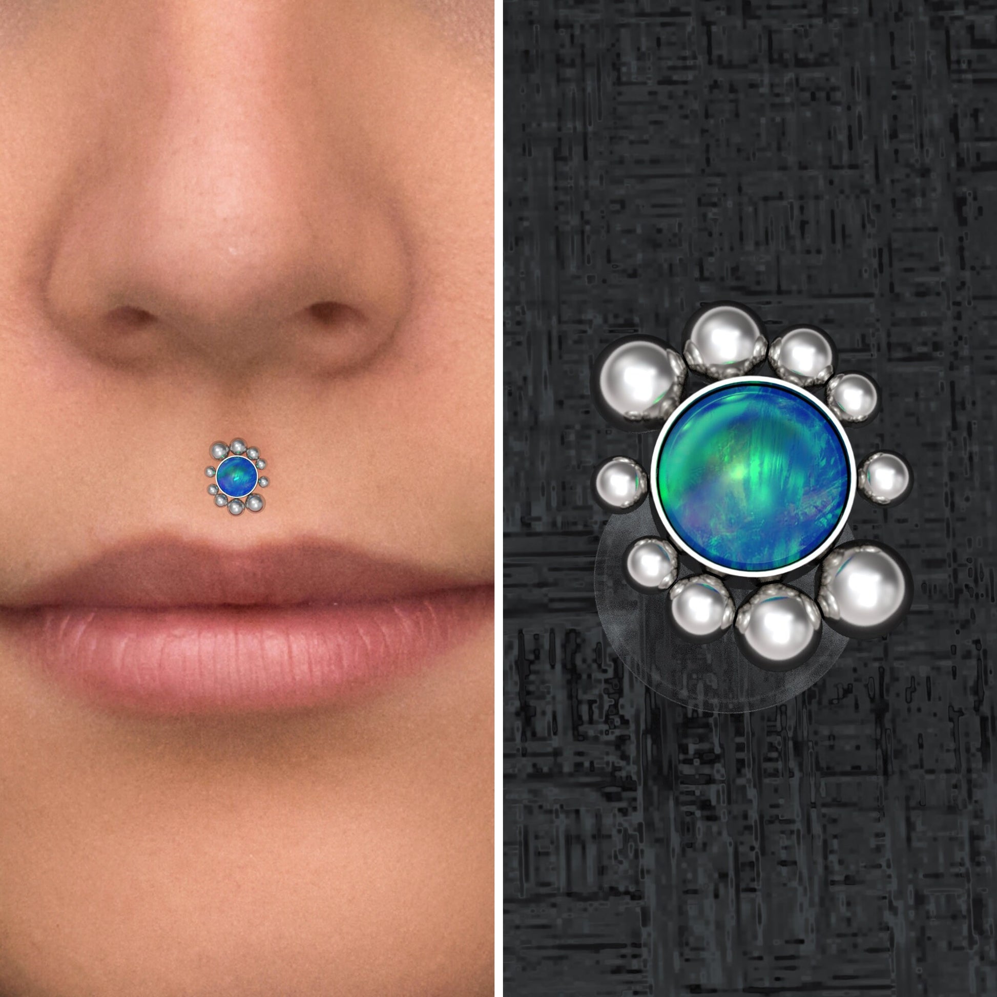 Bioflex Lip Ring Opal - TitaniumFashion