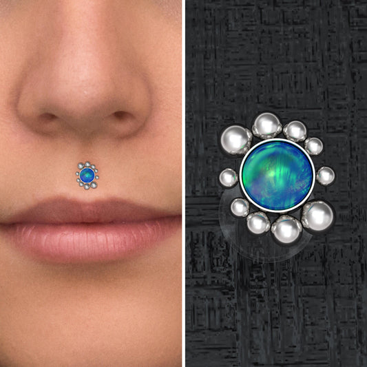 Bioflex Lip Ring Opal - TitaniumFashion