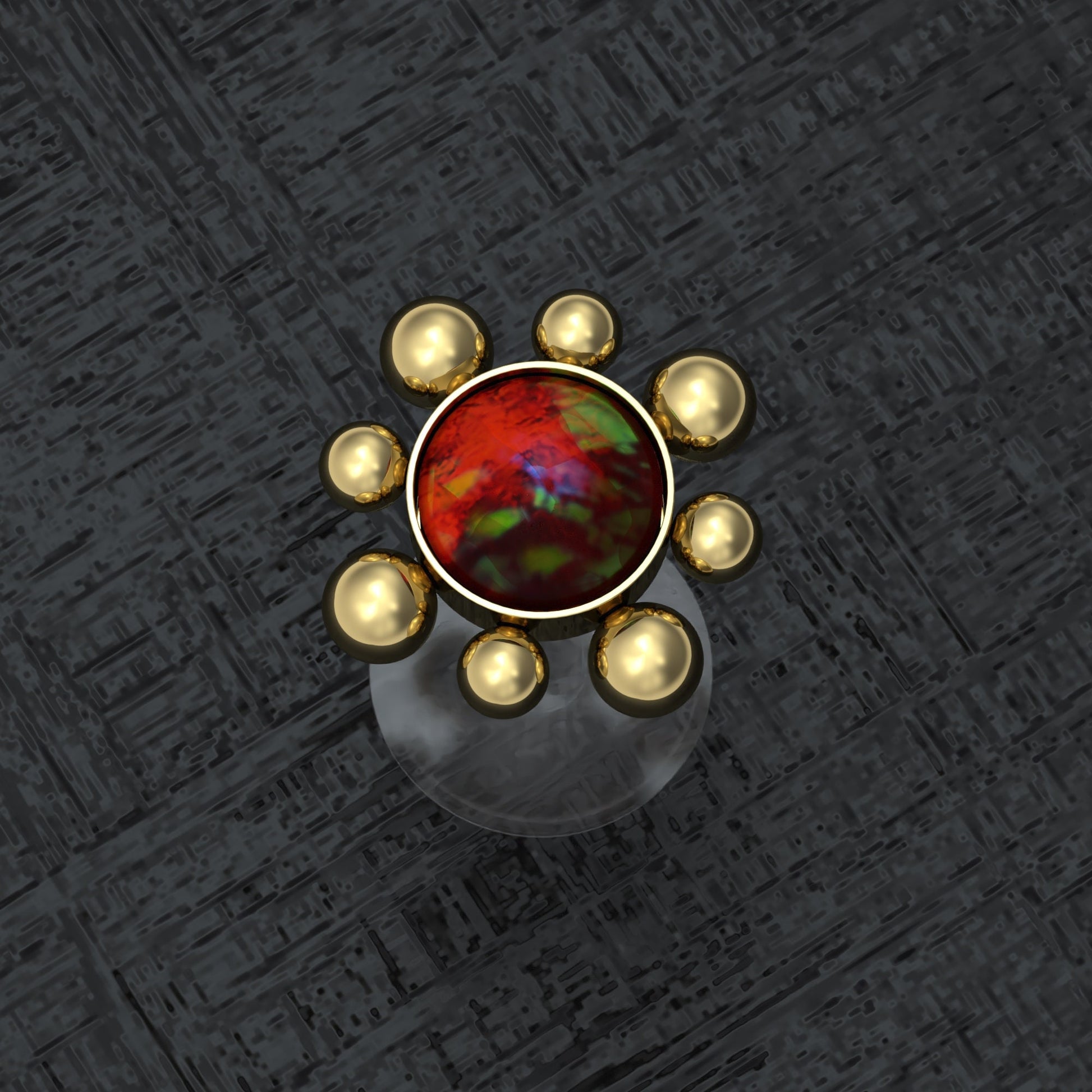 Flat Back Tragus Earring Opal - TitaniumFashion