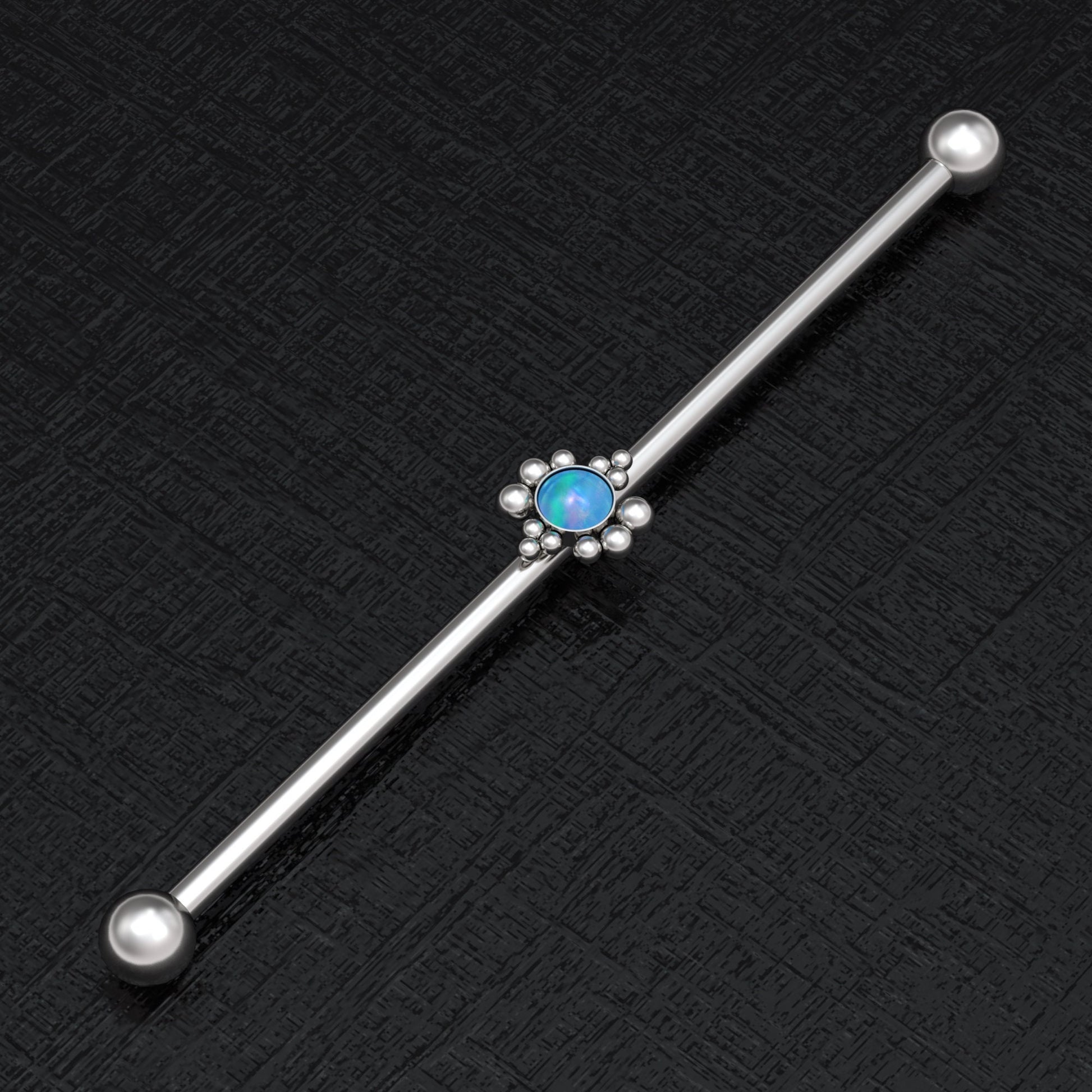 Surgical Steel Industrial Barbell 14g - TitaniumFashion