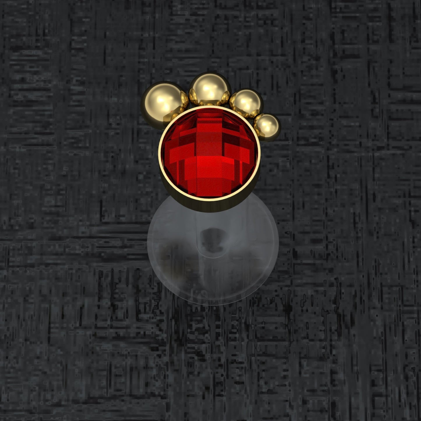 Lip Ring CZ - TitaniumFashion