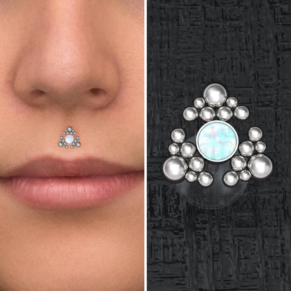 Opal Lip Piercing Bioflex - TitaniumFashion