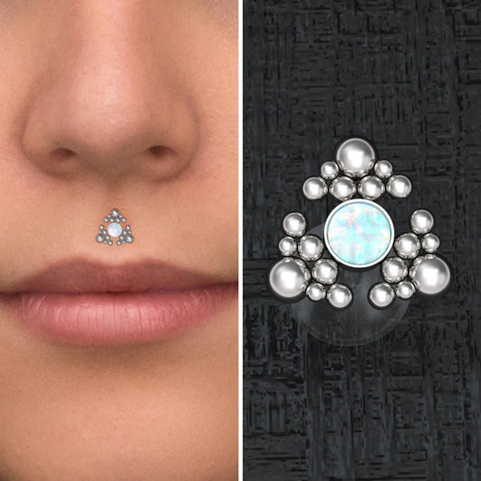 Opal Lip Piercing Bioflex - TitaniumFashion