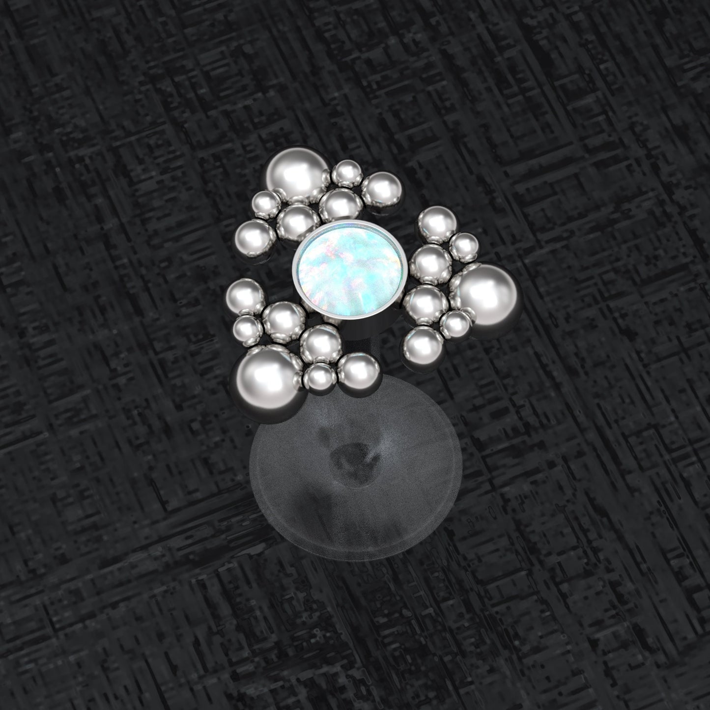 Opal Lip Piercing Bioflex - TitaniumFashion