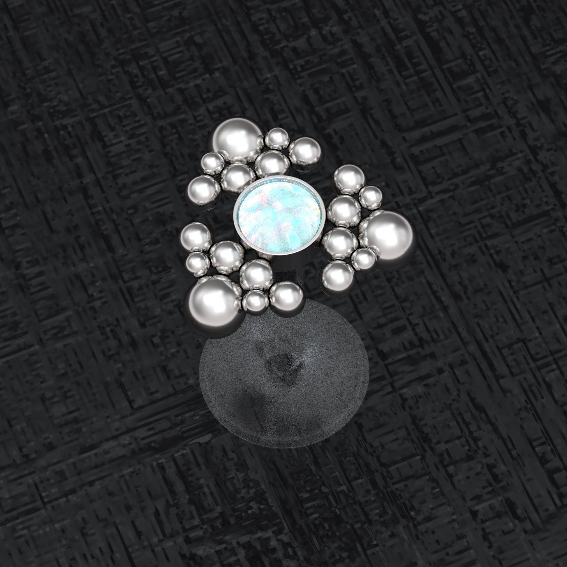 Opal Lip Piercing Bioflex - TitaniumFashion