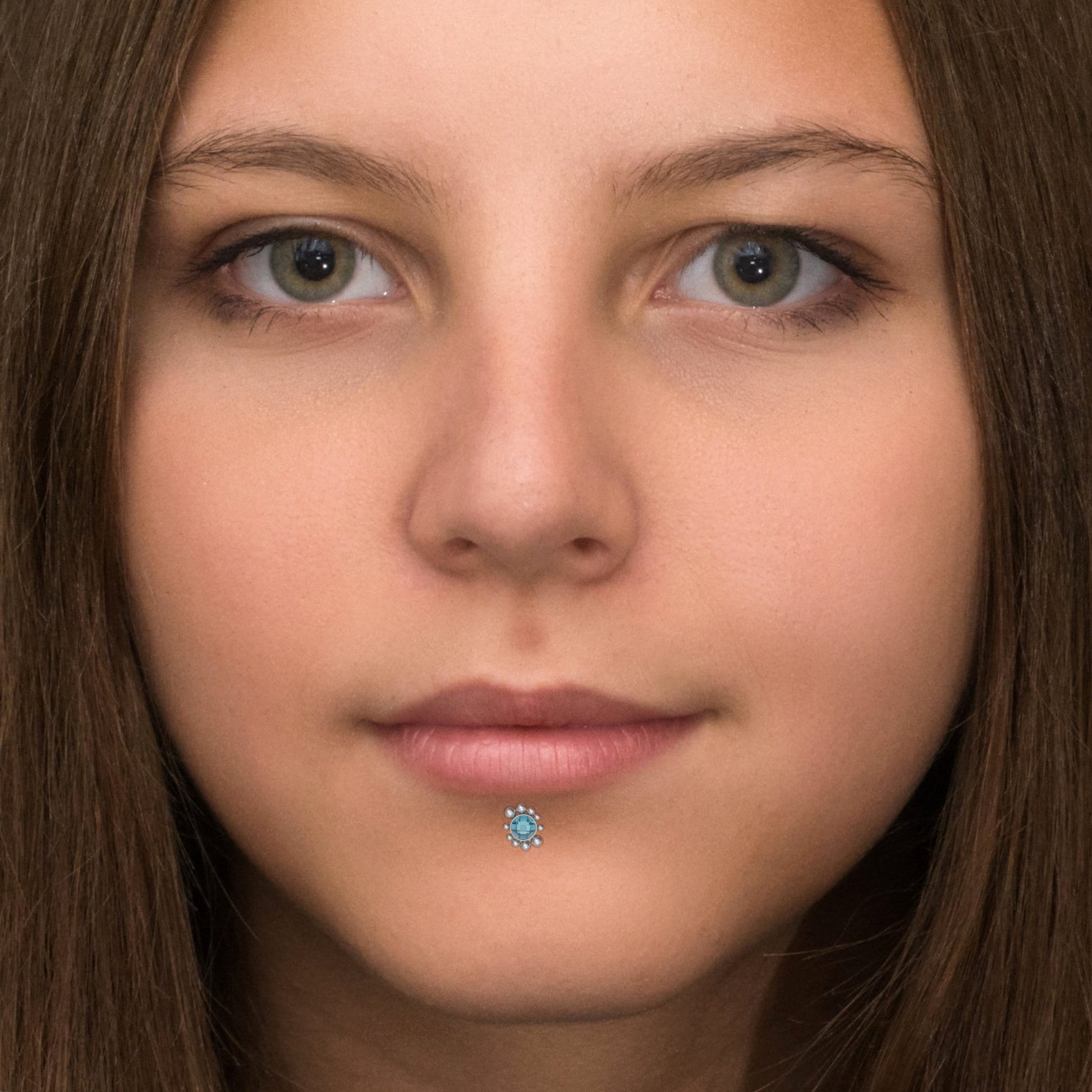 Lip Ring CZ - TitaniumFashion