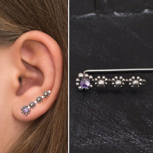 Climber Earrings Surgical Steel - TitaniumFashion