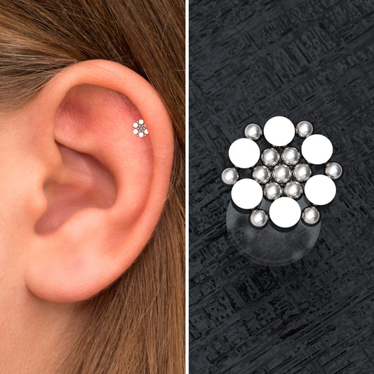 Flat Back Cartilage Earring Stud Bioflex - TitaniumFashion