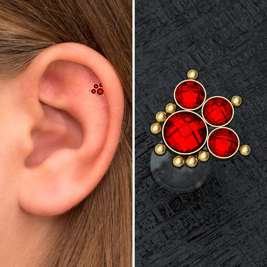 CZ Forward Helix Earring Bioflex - TitaniumFashion