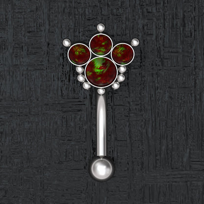 Opal Eyebrow Jewelry Surgical Steel - TitaniumFashion