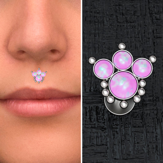 Surgical Steel Medusa Lip Piercing - TitaniumFashion