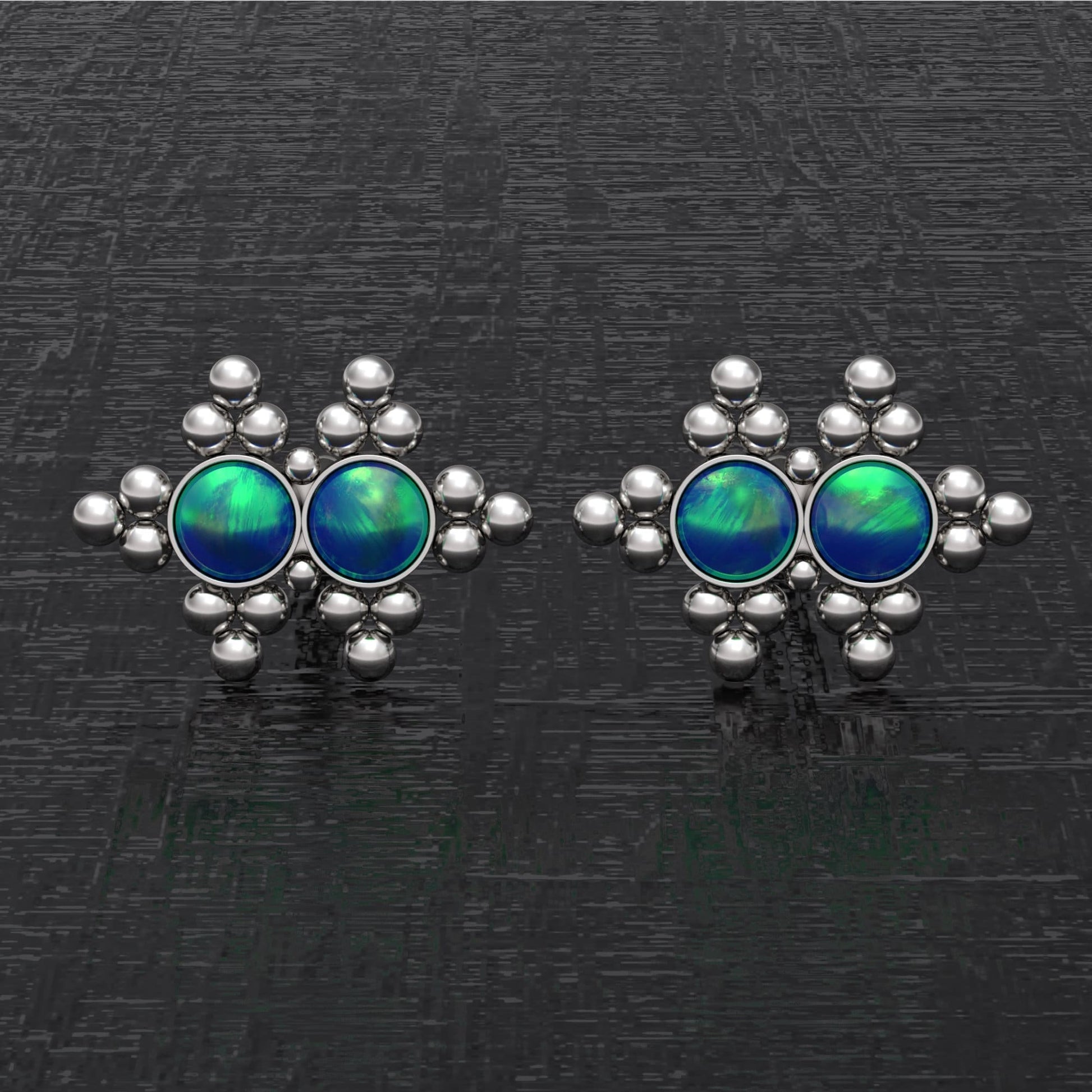 Opal Small Stud Earrings - TitaniumFashion