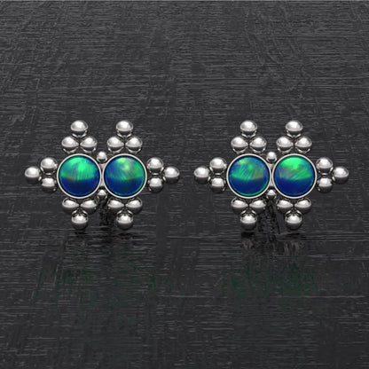 Opal Small Stud Earrings - TitaniumFashion