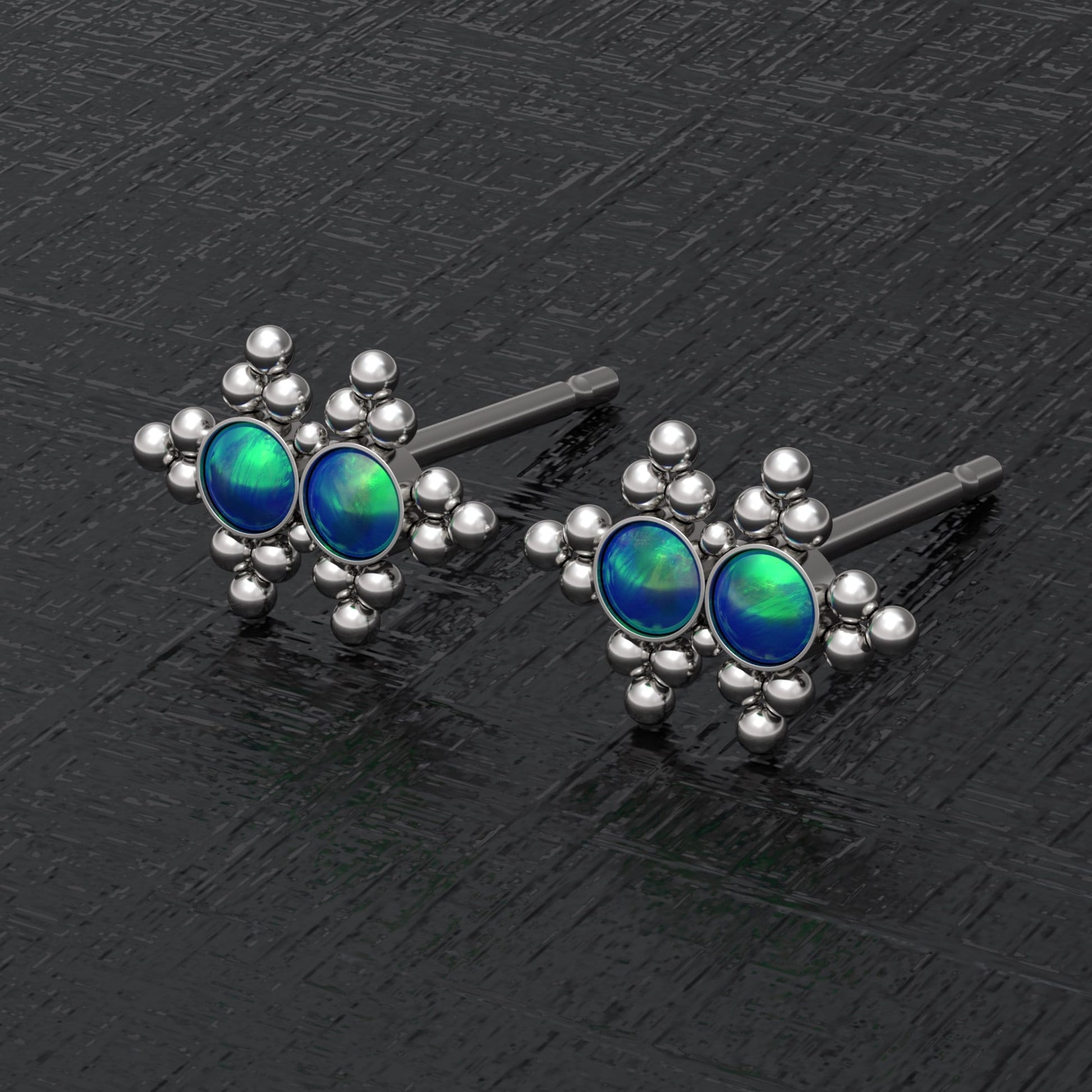 Opal Small Stud Earrings - TitaniumFashion