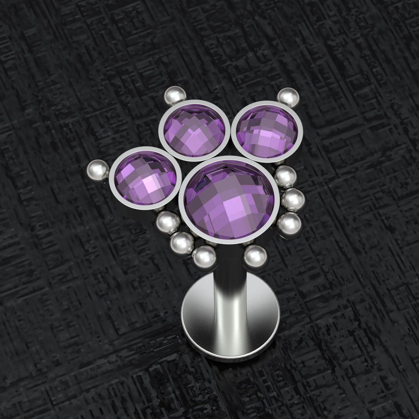 CZ Lip Labret Titanium - TitaniumFashion